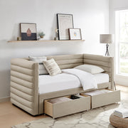 Bellatrix Fabric Day Bed With Drawer