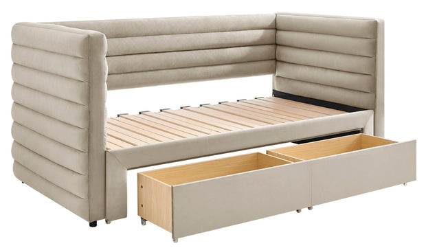 Bellatrix Fabric Day Bed With Drawer