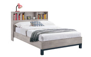 Bali Bookcase Headboard Bed - Grey Oak