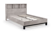 Bali Bookcase Headboard Bed - Grey Oak