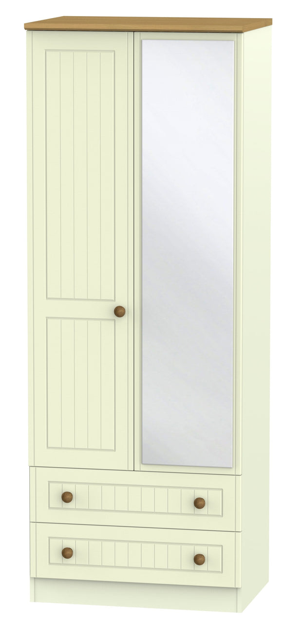 Warwick 2 Door Tall Mirror Combi Wardrobe