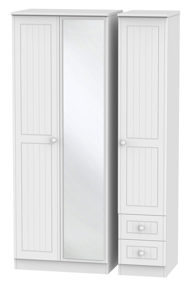 Warwick 3 Door 4 Drawer Tall Mirror Wardrobe