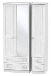 Warwick 3 Door 2 Right Drawer Tall Mirror Wardrobe